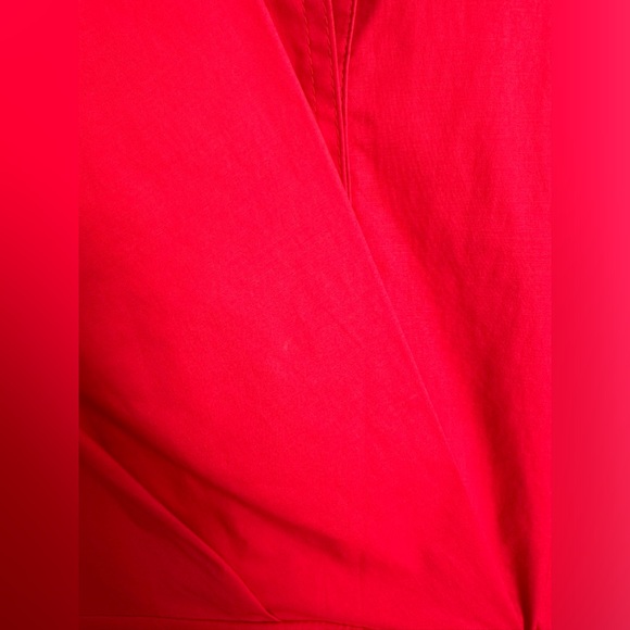 MILLY maxine poplin long sleeve mini dress in red | size 0 - Picture 8 of 8